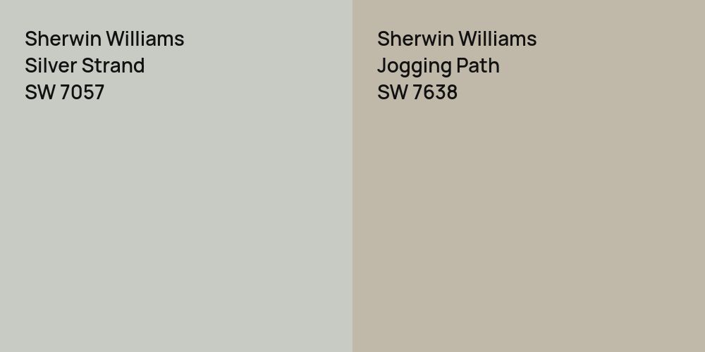 Sherwin Williams Silver Strand vs. Sherwin Williams Jogging Path