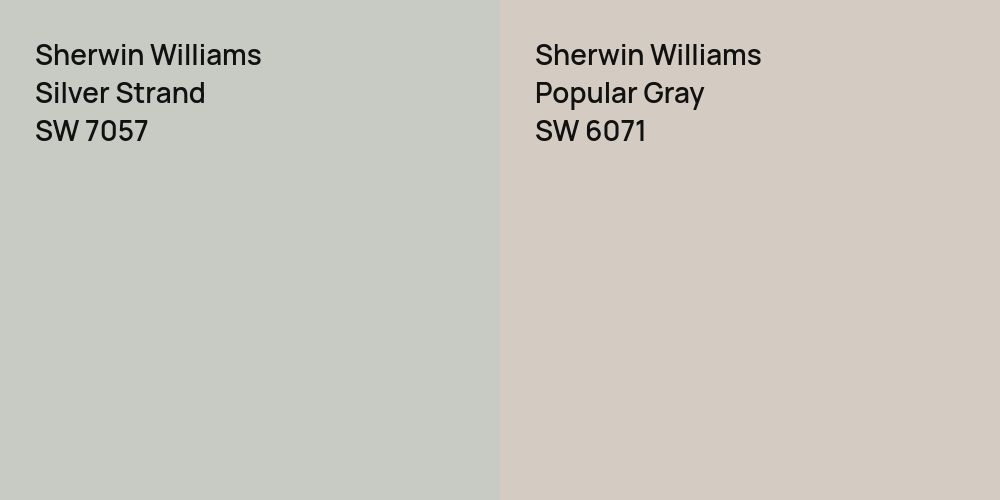 Sherwin Williams Silver Strand vs. Sherwin Williams Popular Gray