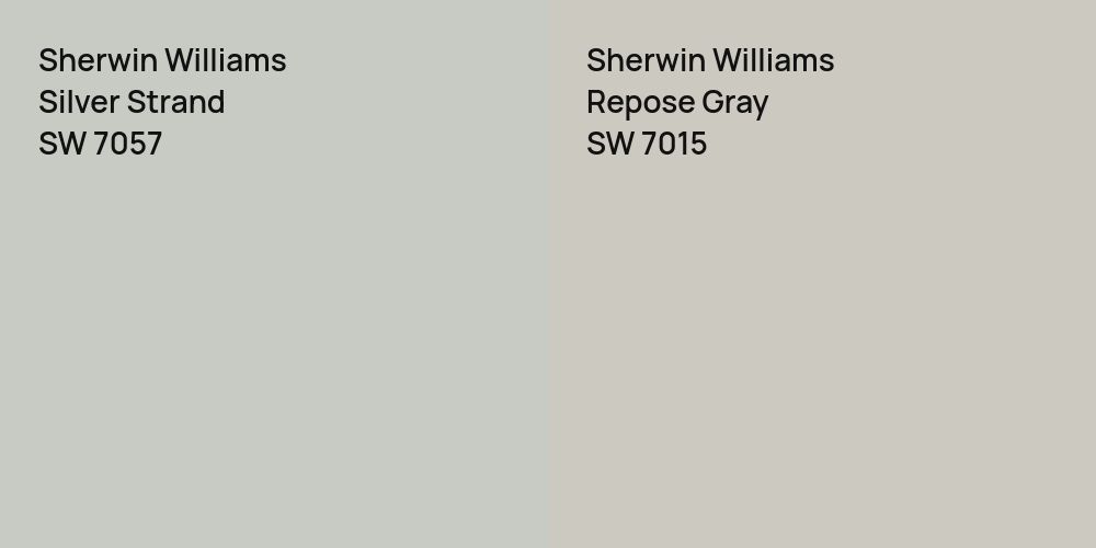 Sherwin Williams Silver Strand vs. Sherwin Williams Repose Gray