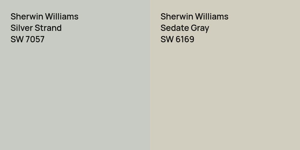 Sherwin Williams Silver Strand vs. Sherwin Williams Sedate Gray