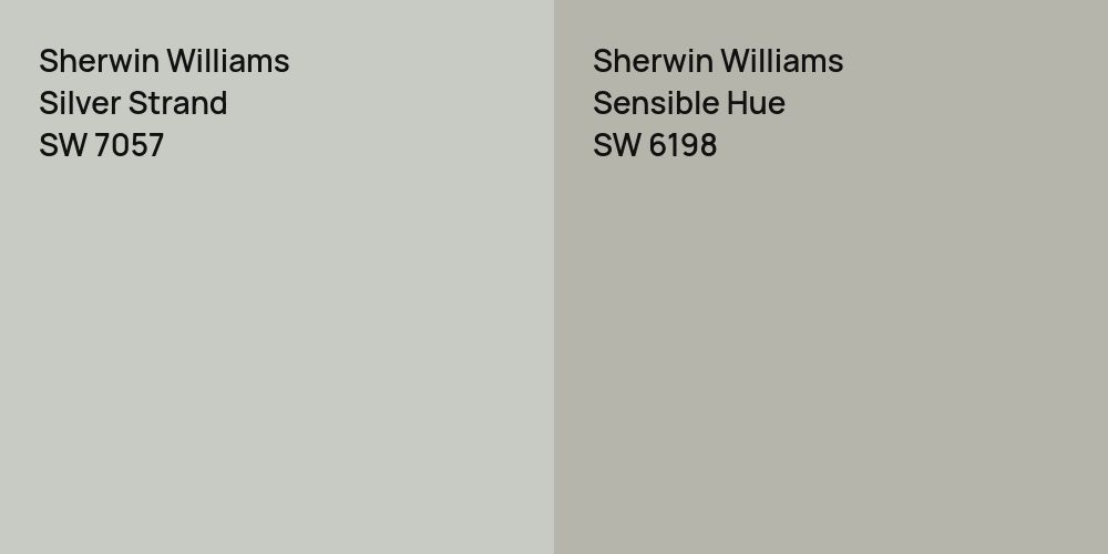 Sherwin Williams Silver Strand vs. Sherwin Williams Sensible Hue