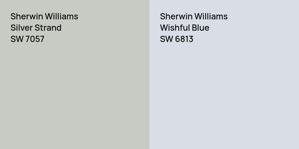 Sherwin Williams Silver Strand vs. Sherwin Williams Wishful Blue