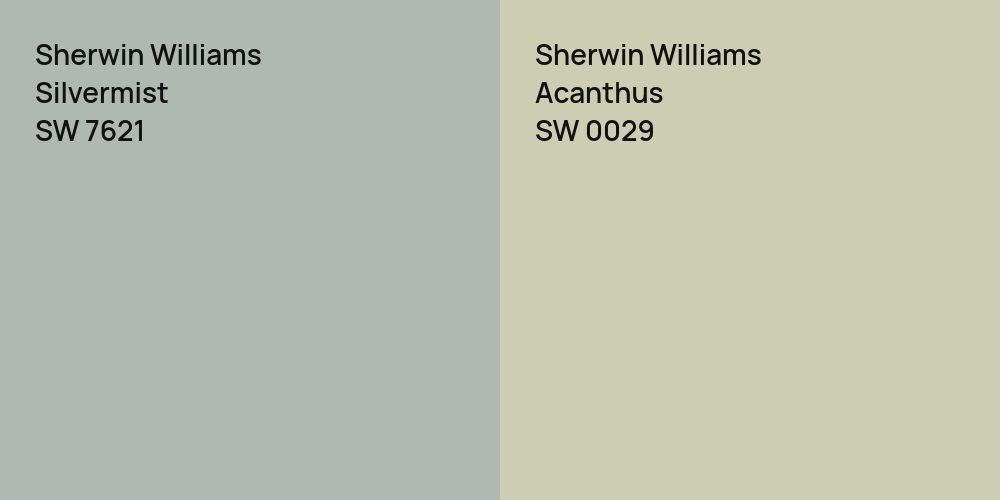 Sherwin Williams Silvermist vs. Sherwin Williams Acanthus