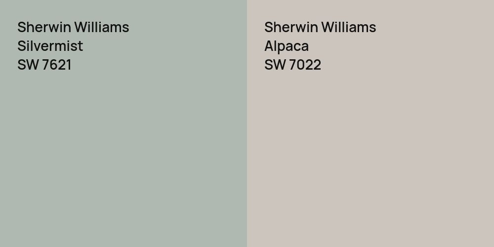 Sherwin Williams Silvermist vs. Sherwin Williams Alpaca