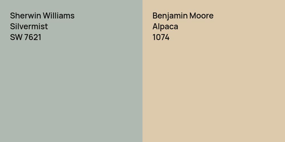 Sherwin Williams Silvermist vs. Benjamin Moore Alpaca