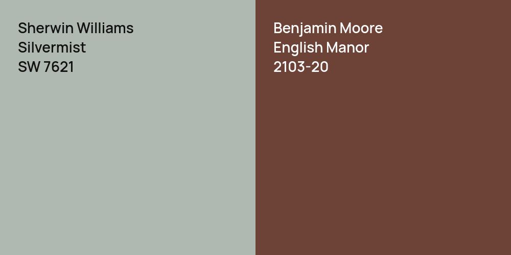 Sherwin Williams Silvermist vs. Benjamin Moore English Manor