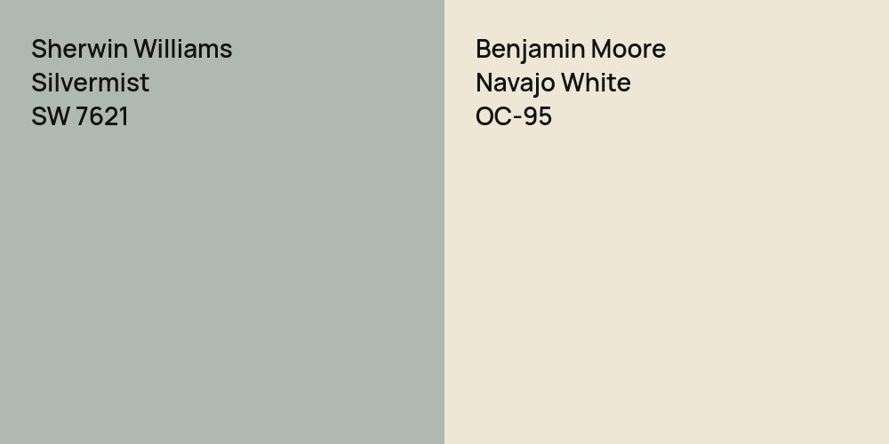 Sherwin Williams Silvermist vs. Benjamin Moore Navajo White