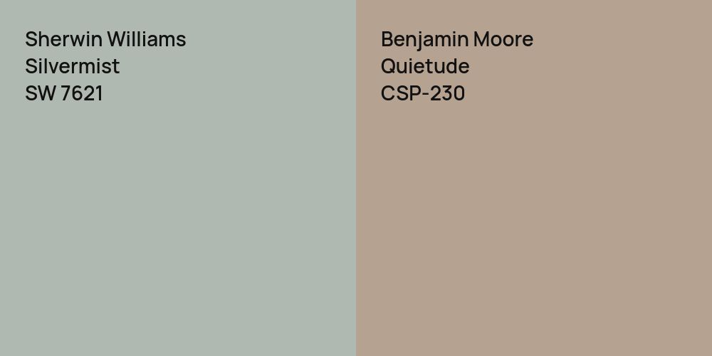 Sherwin Williams Silvermist vs. Benjamin Moore Quietude