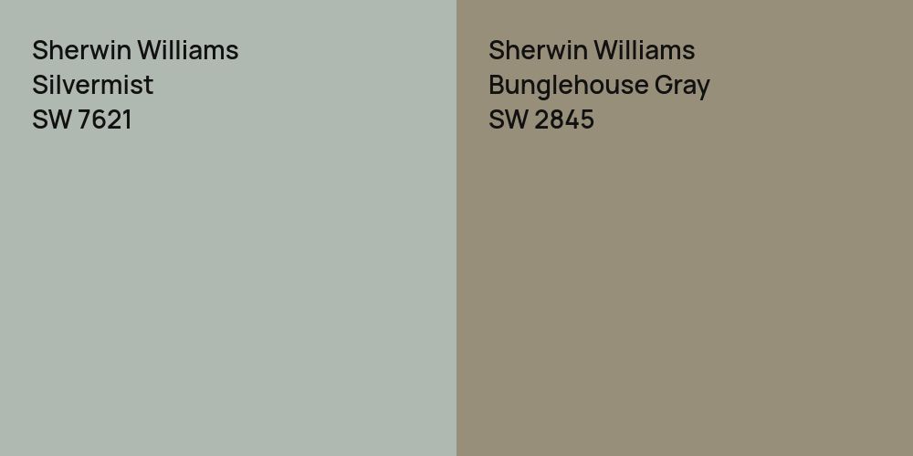 Sherwin Williams Silvermist vs. Sherwin Williams Bunglehouse Gray