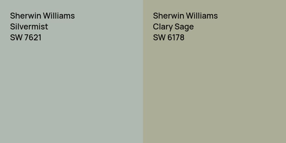 Sherwin Williams Silvermist vs. Sherwin Williams Clary Sage