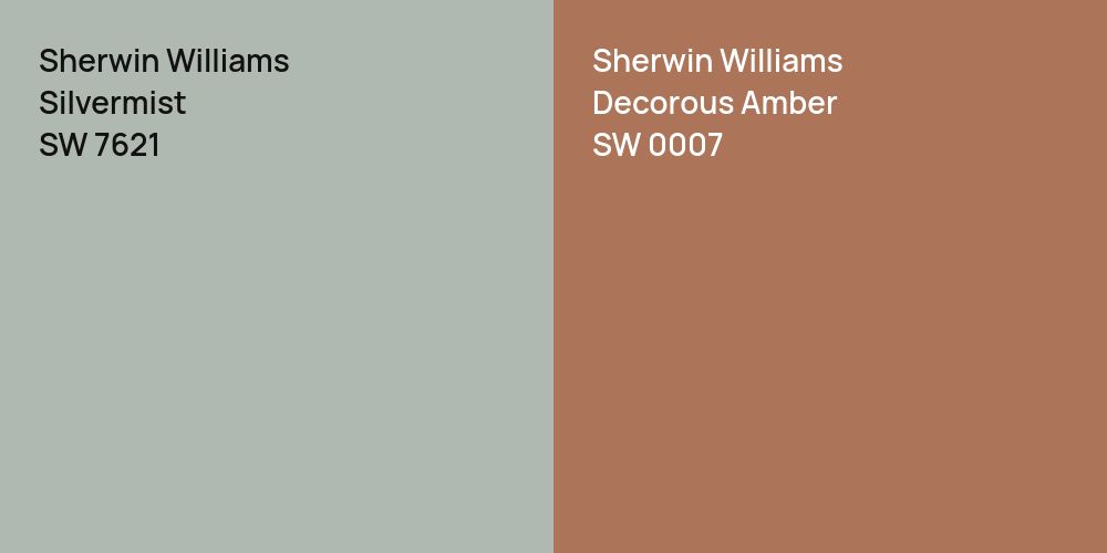 Sherwin Williams Silvermist vs. Sherwin Williams Decorous Amber