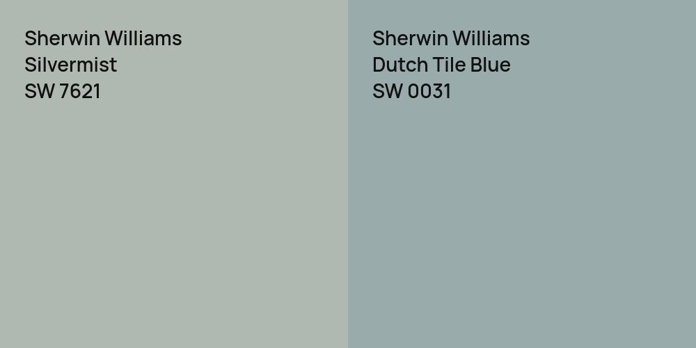 Sherwin Williams Silvermist vs. Sherwin Williams Dutch Tile Blue