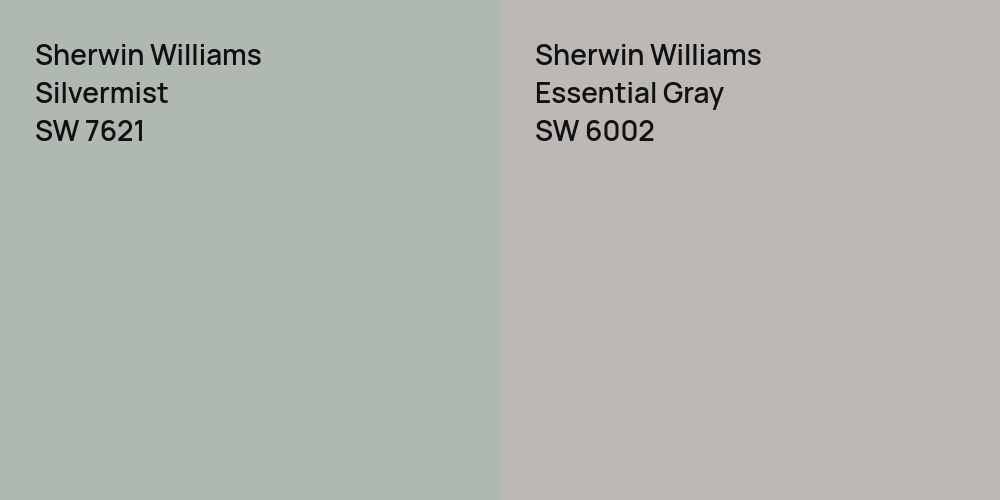 Sherwin Williams Silvermist vs. Sherwin Williams Essential Gray