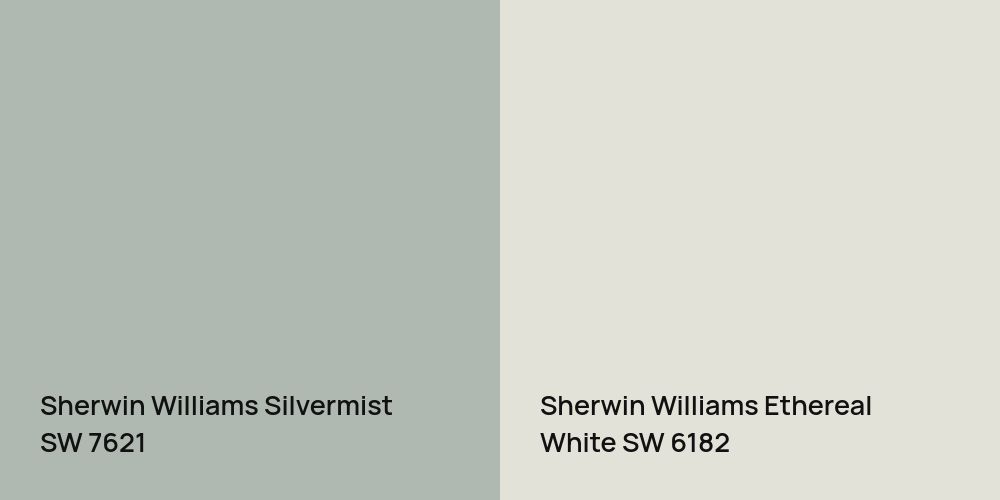 Sherwin Williams Silvermist vs. Sherwin Williams Ethereal White