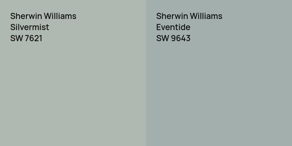 Sherwin Williams Silvermist vs. Sherwin Williams Eventide