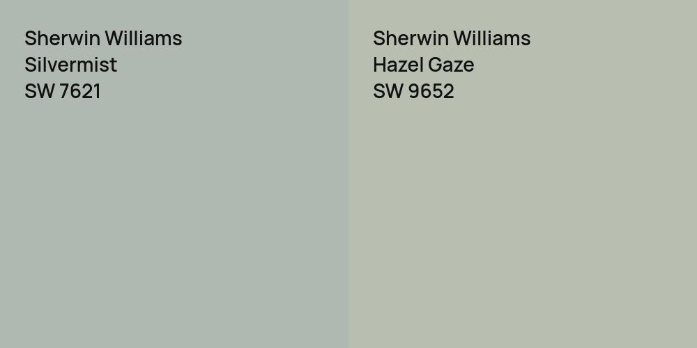 Sherwin Williams Silvermist vs. Sherwin Williams Hazel Gaze