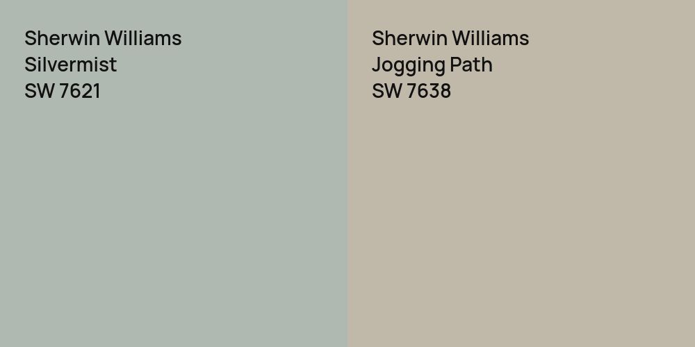 Sherwin Williams Silvermist vs. Sherwin Williams Jogging Path