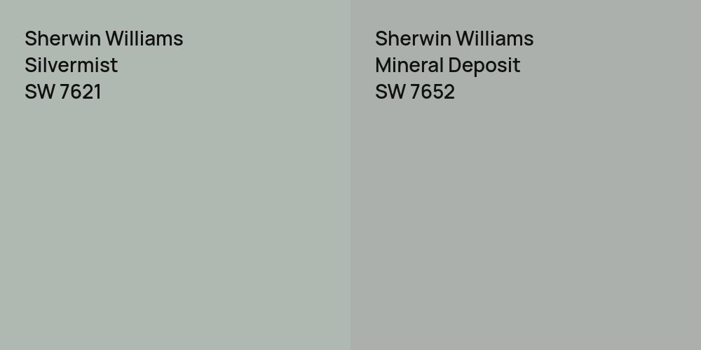 Sherwin Williams Silvermist vs. Sherwin Williams Mineral Deposit