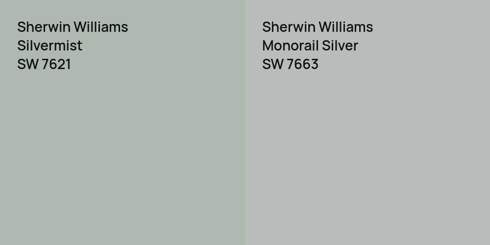 Sherwin Williams Silvermist vs. Sherwin Williams Monorail Silver