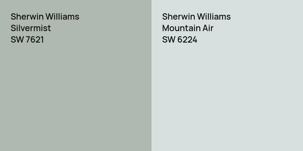 Sherwin Williams Silvermist vs. Sherwin Williams Mountain Air