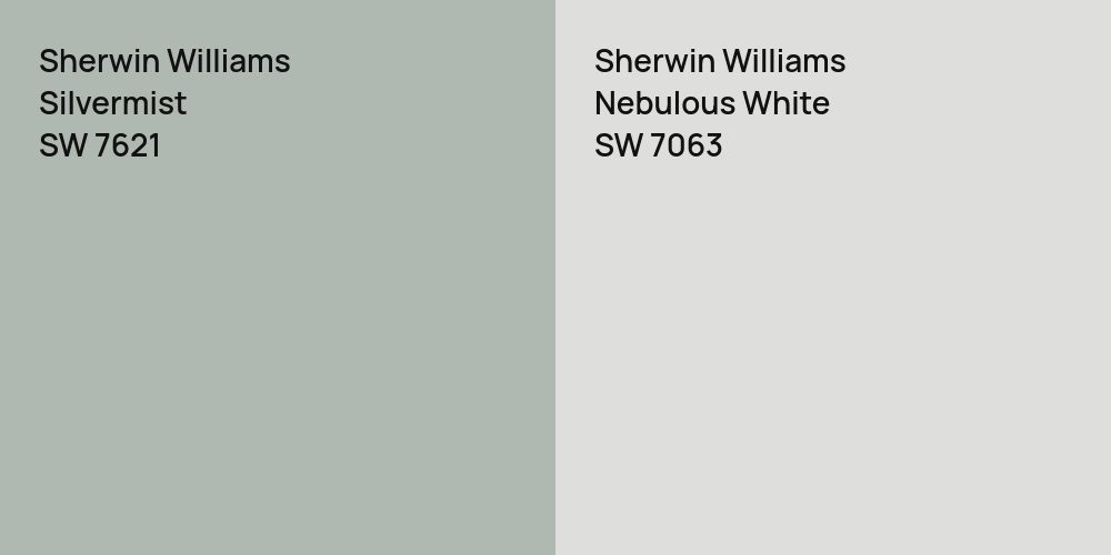 Sherwin Williams Silvermist vs. Sherwin Williams Nebulous White