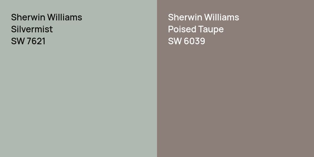 Sherwin Williams Silvermist vs. Sherwin Williams Poised Taupe