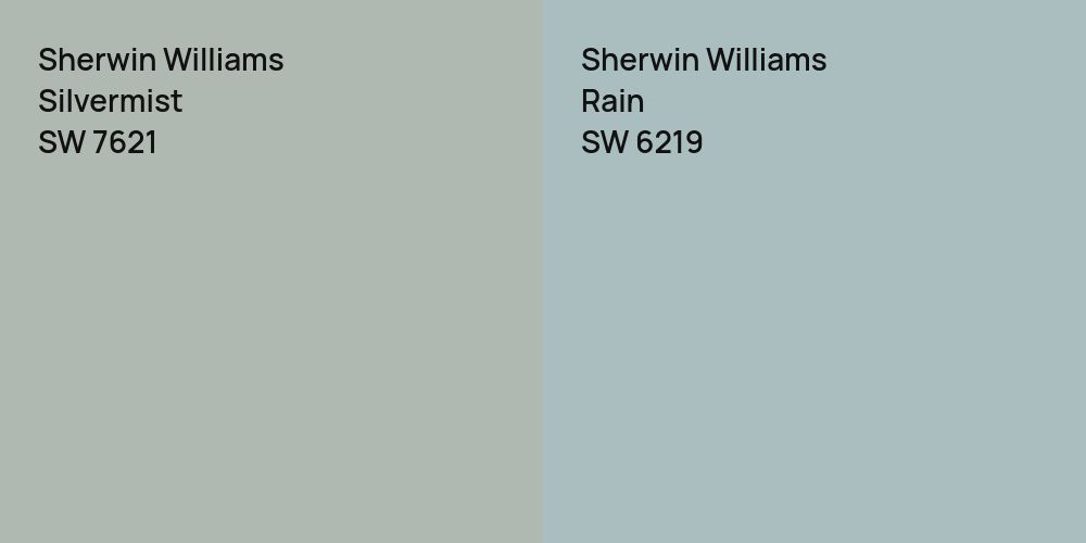 Sherwin Williams Silvermist Vs Sherwin Williams Rain Comparison