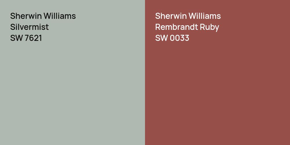 Sherwin Williams Silvermist vs. Sherwin Williams Rembrandt Ruby