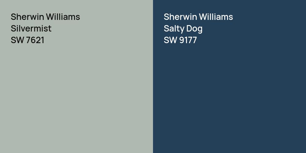 Sherwin Williams Silvermist vs. Sherwin Williams Salty Dog