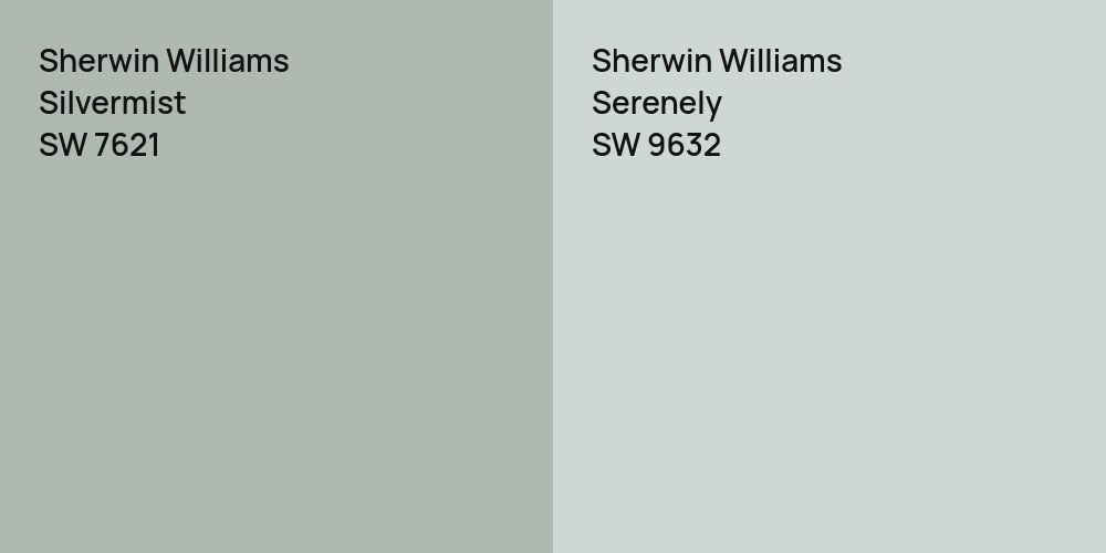 Sherwin Williams Silvermist vs. Sherwin Williams Serenely