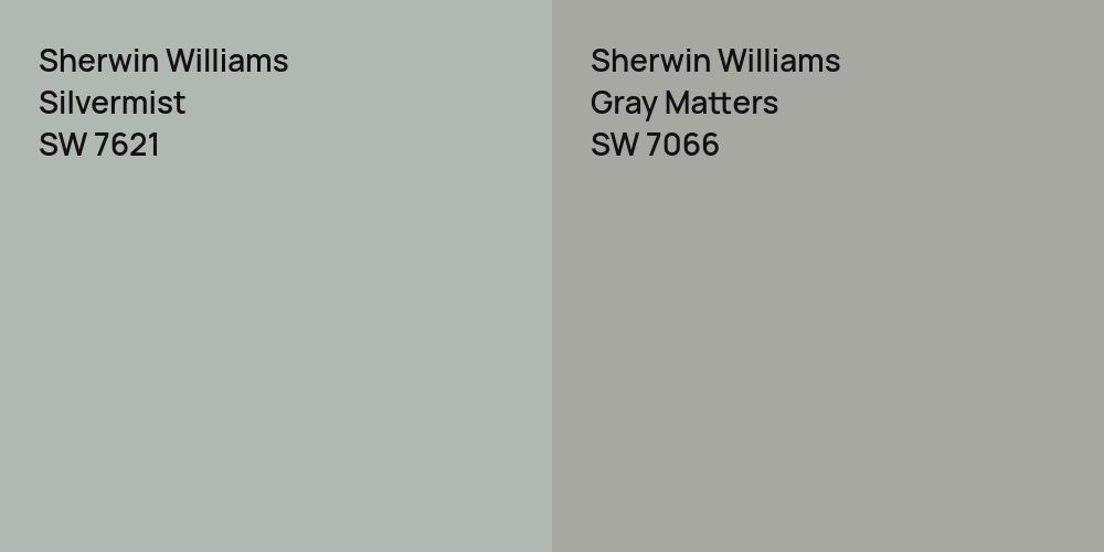 Sherwin Williams Silvermist vs. Sherwin Williams Gray Matters