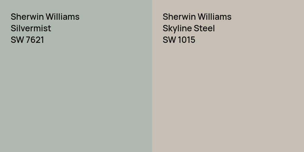 Sherwin Williams Silvermist vs. Sherwin Williams Skyline Steel