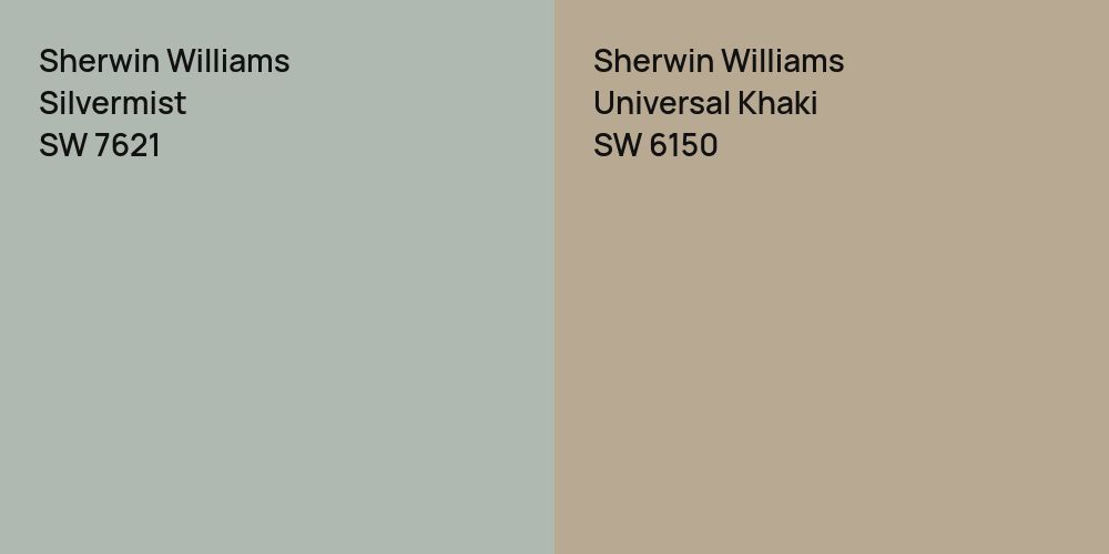 Sherwin Williams Silvermist vs. Sherwin Williams Universal Khaki