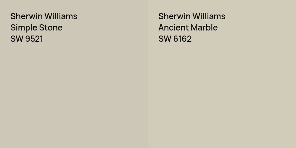 Sherwin Williams Simple Stone vs. Sherwin Williams Ancient Marble