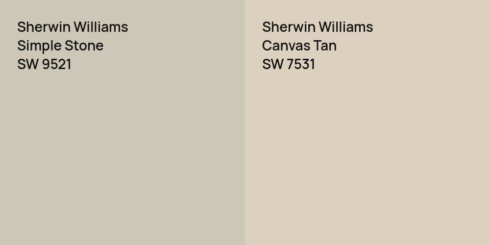 Sherwin Williams Simple Stone vs. Sherwin Williams Canvas Tan