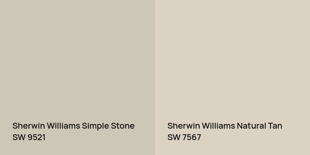 Sherwin Williams Simple Stone vs. Sherwin Williams Natural Tan