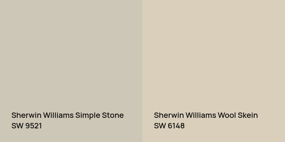 Sherwin Williams Simple Stone vs. Sherwin Williams Wool Skein