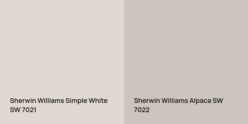 Sherwin Williams Simple White vs. Sherwin Williams Alpaca