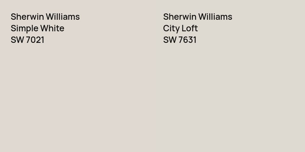 Sherwin Williams Simple White vs. Sherwin Williams City Loft