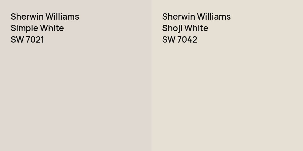 Sherwin Williams Simple White vs. Sherwin Williams Shoji White