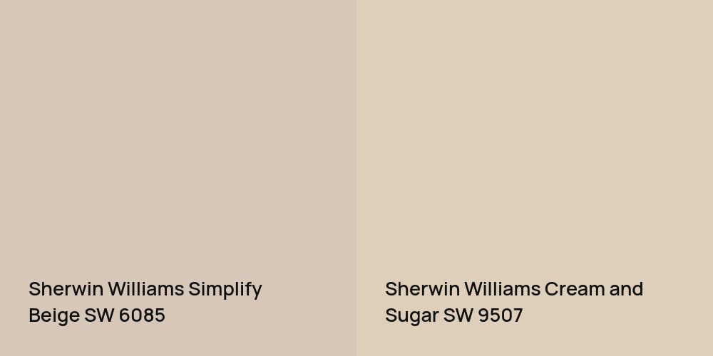 Sherwin Williams Simplify Beige vs. Sherwin Williams Cream and Sugar