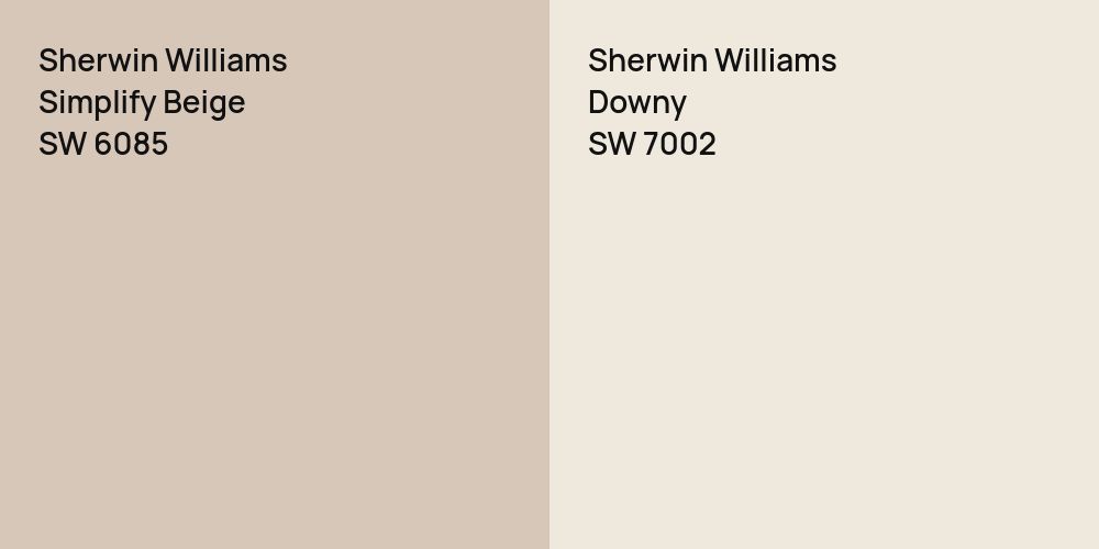 Sherwin Williams Simplify Beige vs. Sherwin Williams Downy