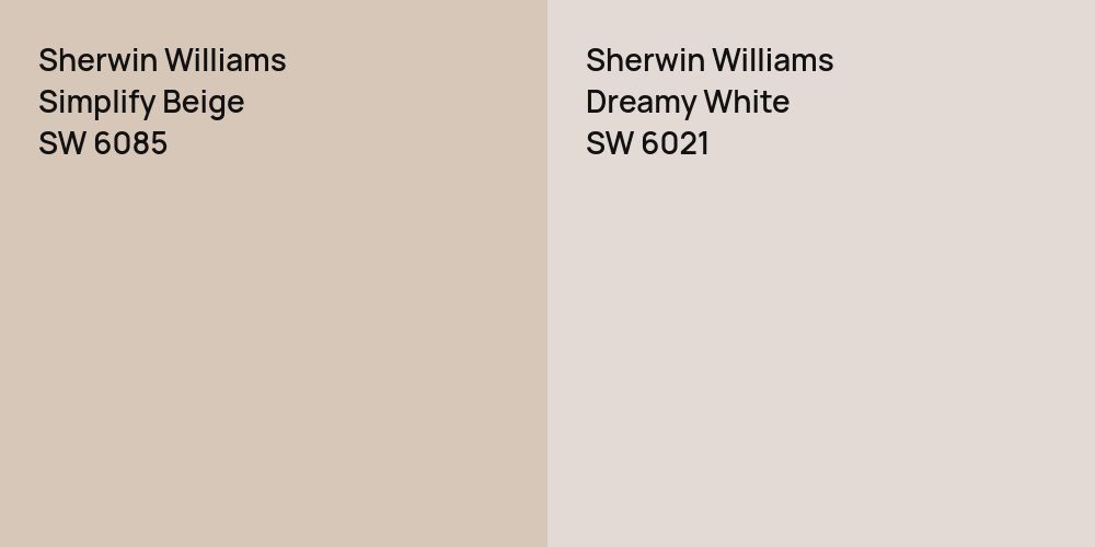 Sherwin Williams Simplify Beige vs. Sherwin Williams Dreamy White