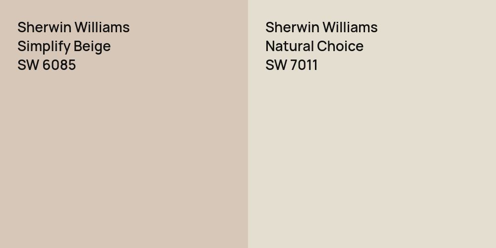 Sherwin Williams Simplify Beige vs. Sherwin Williams Natural Choice