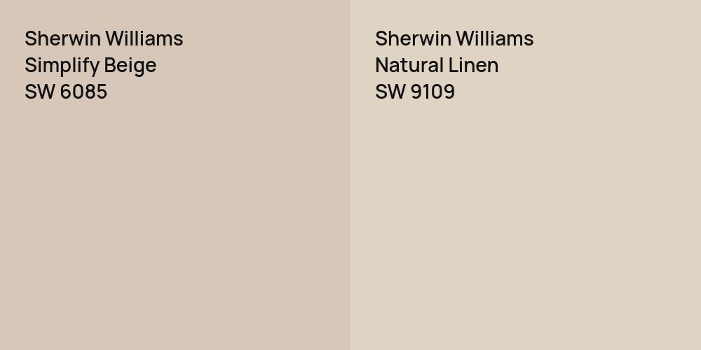 Sherwin Williams Simplify Beige vs. Sherwin Williams Natural Linen