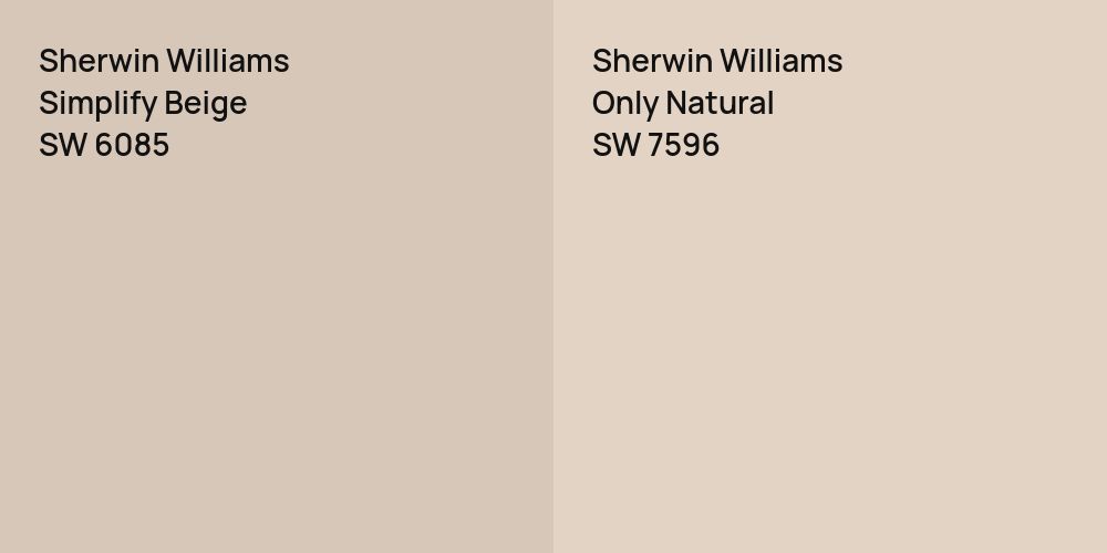 Sherwin Williams Simplify Beige vs. Sherwin Williams Only Natural