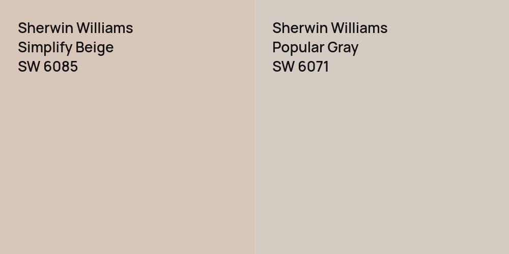 Sherwin Williams Simplify Beige vs. Sherwin Williams Popular Gray