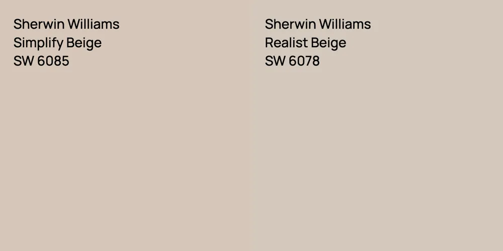 Sherwin Williams Simplify Beige vs. Sherwin Williams Realist Beige