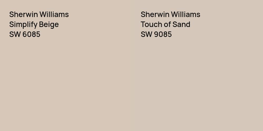 Sherwin Williams Simplify Beige vs. Sherwin Williams Touch of Sand