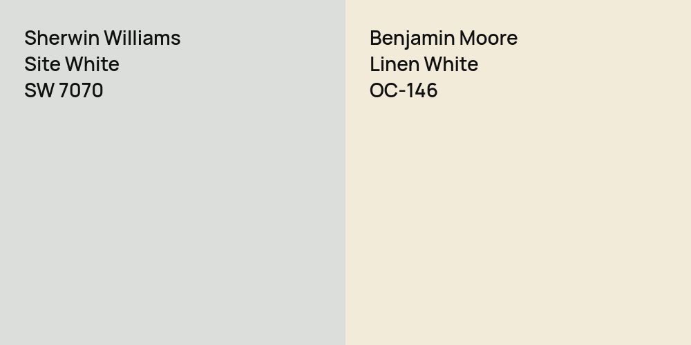 Sherwin Williams Site White vs. Benjamin Moore Linen White